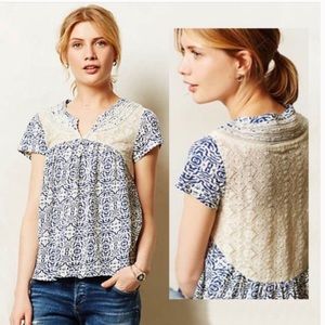 Anthropologie Akemi + Kin Lace Inset Top Size S